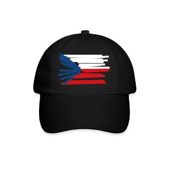 Czech Republic Flag - Modern Art - Baseball Cap - black/black - Front