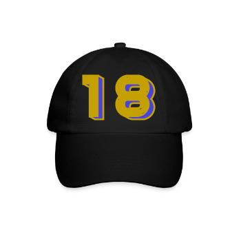 18. 18 YEARS OLD. 18th ANNIVERSARY. 18 BIRTHDAY. - Baseball Cap - black/black - Front