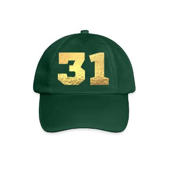 Numéro 31 paillettes doré - 31e anniversaire - Casquette classique - vert bouteille - Devant