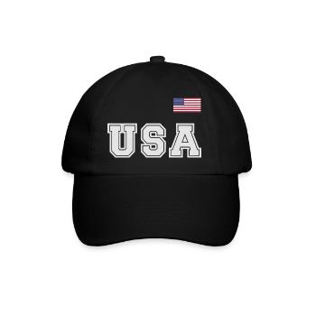 ÉQUIPE Bannière du drapeau américain des États-Unis sur la police - Casquette classique - noir/noir - Devant