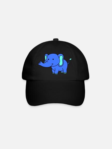 elefant - Baseballkappe - Schwarz/Schwarz