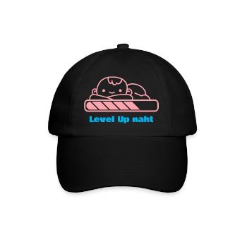 Level Up, Bald-Papa! - Baseballkappe - Schwarz/Schwarz - Vorne