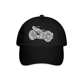 Croquis de moto - Casquette classique - noir/noir - Devant