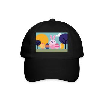 Osterhase No.07 - Baseballkappe - Schwarz/Schwarz - Vorne