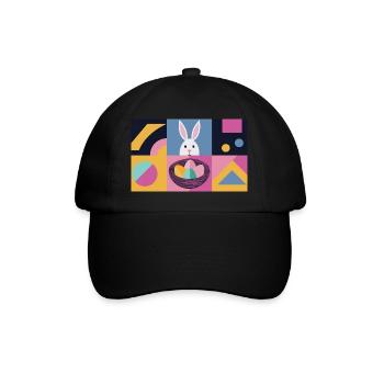 Osterhase No.04 - Baseballkappe - Schwarz/Schwarz - Vorne