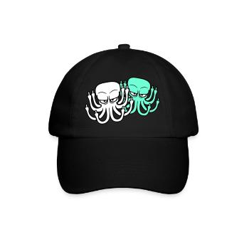 2 Pieuvre Majeur Insulte Fuck Off Équipe - Casquette classique - noir/noir - Devant