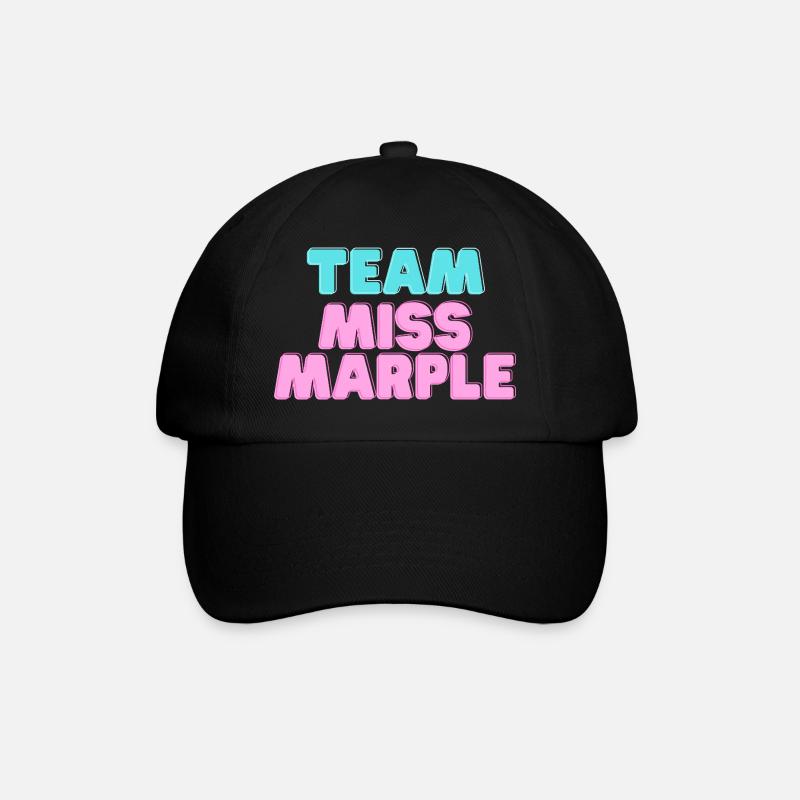 Team Miss Marple farbig - Baseballkappe - Schwarz/Schwarz
