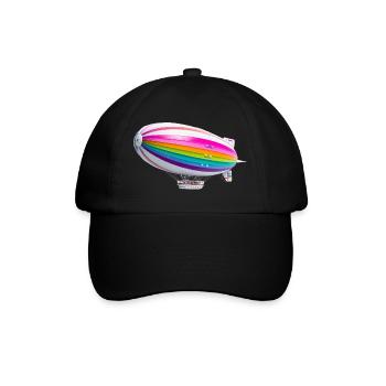 Regenbogen Zeppelin Druck - Baseballkappe - Schwarz/Schwarz - Vorne