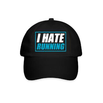 I hate running funny running jogging runner - Baseball Cap - black/black - Front
