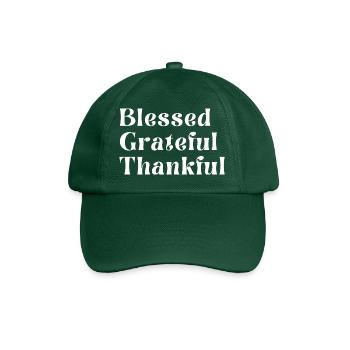 Grateful Thankful - Baseball Cap - bottle green - Front