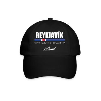 REYKJAVÍK - Baseballkappe - Schwarz/Schwarz - Vorne