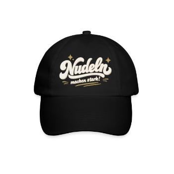 Noodles make you strong - retro style for fitness freaks - Baseball Cap - black/black - Front