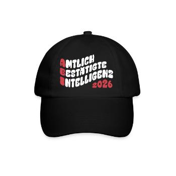 Abi 2026 - Abitur - Retro Flow Style Geschenk - Baseballkappe - Schwarz/Schwarz - Vorne