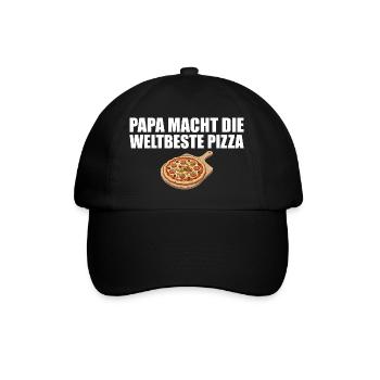 Pizza baker dad makes the world's best pizza - Baseball Cap - black/black - Front