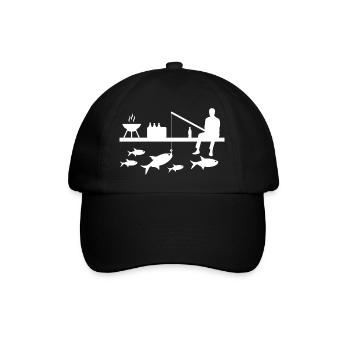 Angeln - Baseballkappe - Schwarz/Schwarz - Vorne
