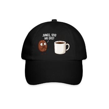 Les amateurs de café, les gars, êtes-vous le grain de café - Casquette classique - noir/noir - Devant