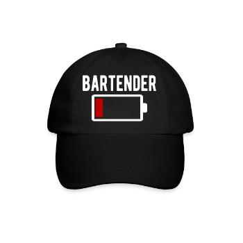 Bartender Charging Low Battery Funny - Baseball Cap - black/black - Front
