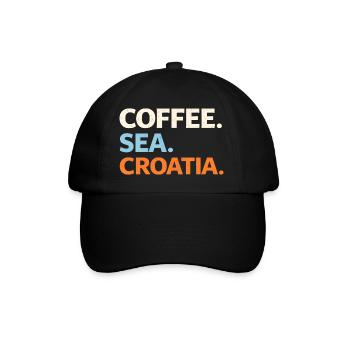 Café. Mer. Croatie (Hrvatska). - Casquette classique - noir/noir - Devant