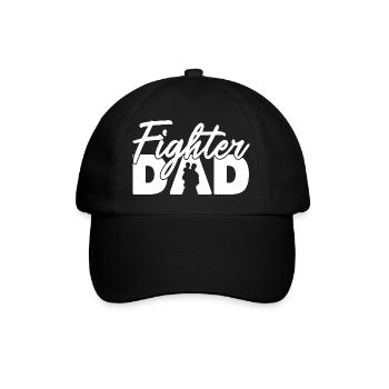 Papa combattant silhouette blanche Silhouette audacieuse Slogan Art - Casquette classique - noir/noir - Devant