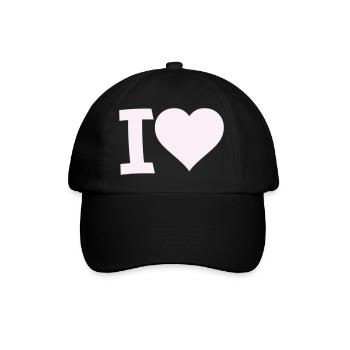 I Love Heart Motif - Baseball Cap - black/black - Front