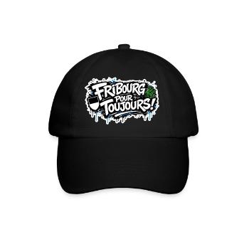 Fribourg pour toujours - Baseballkappe - Schwarz/Schwarz - Vorne