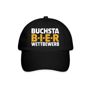 Bier Buchstabierwettbewerb Malle Party JGA Herren - Baseballkappe - Schwarz/Schwarz - Vorne