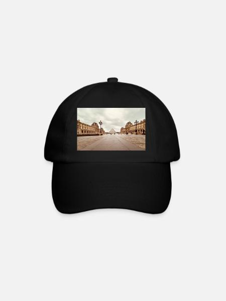 Louvre-Pyramide auf dem Platz - Baseballkappe - Schwarz/Schwarz