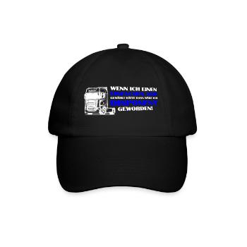 Trucker Brummi Fahrer Disponent Spruch Zugmaschine - Baseballkappe - Schwarz/Schwarz - Vorne