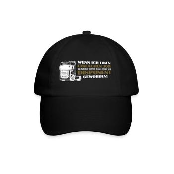 Wenn ich einen einfachen Job Trucker LKW Disponent - Baseballkappe - Schwarz/Schwarz - Vorne