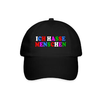 Ich hasse menschen - Baseballkappe - Schwarz/Schwarz - Vorne