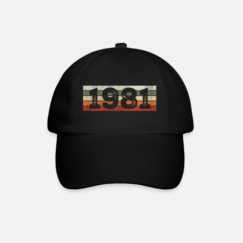 Millésime 1981 Cadeau D’anniversaire Rétro 1981 - Casquette classique - noir/noir