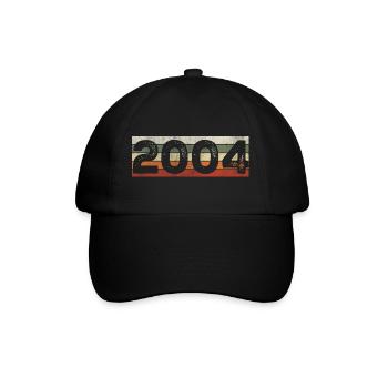 Jahrgang 2004 Retro Geburtstagsgeschenk 2004 - Baseballkappe - Schwarz/Schwarz - Vorne