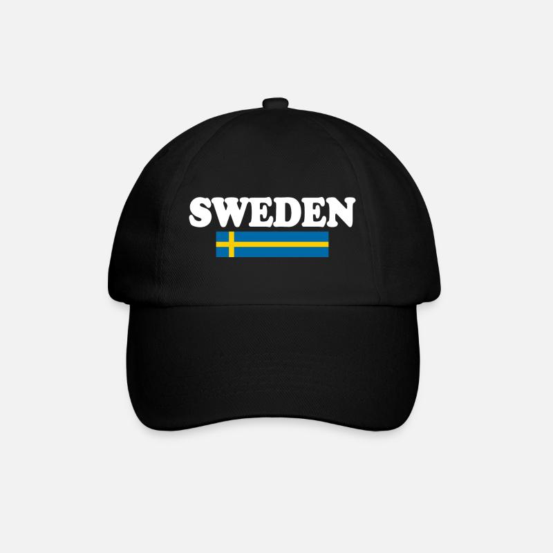 Schweden - Baseballkappe - Schwarz/Schwarz
