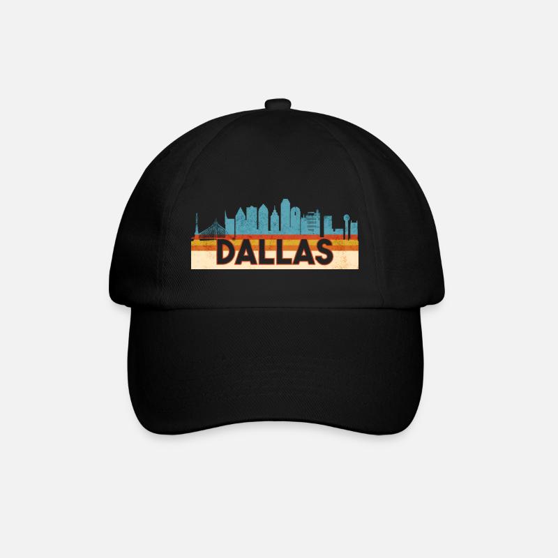 Dallas Texas Retro - Baseballkappe - Schwarz/Schwarz