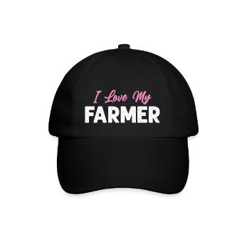 I Love My Farmer Funny Farming - Baseball Cap - black/black - Front