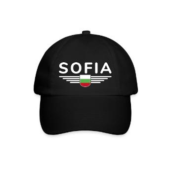 Sofia Design – Stolz auf Bulgariens Hauptstadt - Baseballkappe - Schwarz/Schwarz - Vorne