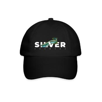 Silberner Arowana Monster Fischhüter - Baseballkappe - Schwarz/Schwarz - Vorne
