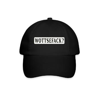 Wottsefack WTF - Baseballkappe - Schwarz/Schwarz - Vorne