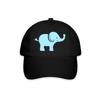Baby Elefant - Baseballkappe - Schwarz/Schwarz - Vorne