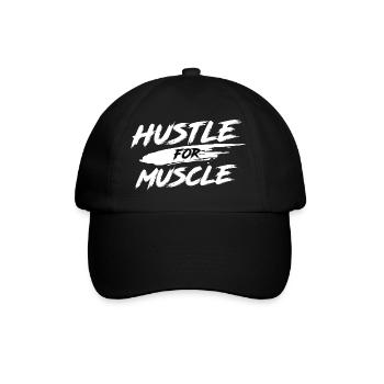Hustle For Muscle - Dicton d’entraînement physique - Casquette classique - noir/noir - Devant