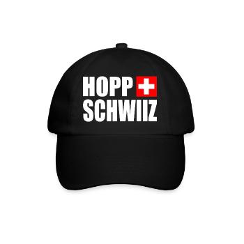 Hopp schwiiz - Baseball Cap - black/black - Front