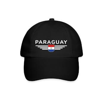 Paraguay Fan T-Shirt - Baseballkappe - Schwarz/Schwarz - Vorne