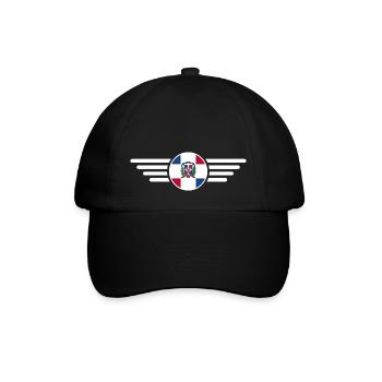 Ich liebe Dominikanische Republik Design T-Shirt - Baseballkappe - Schwarz/Schwarz - Vorne