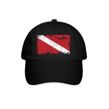 Vintage Shark Scuba Dive Flag Hommes Gymnase Sports - Casquette classique - noir/noir - Devant