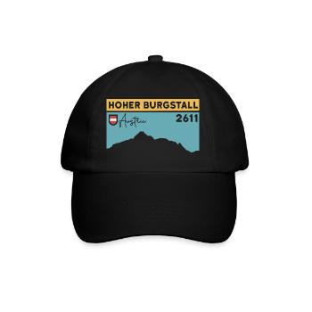 Hoher Burgstall Bergtour Klettersteig Stubaital - Baseballkappe - Schwarz/Schwarz - Vorne