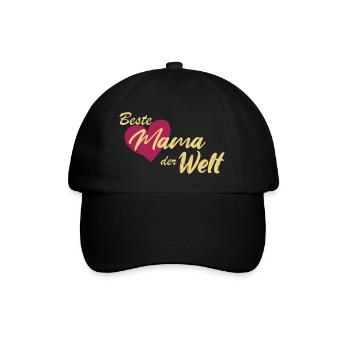 Beste Mama der Welt - Baseballkappe - Schwarz/Schwarz - Vorne
