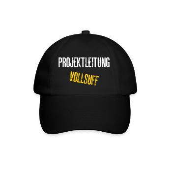 Projektleitung Vollsuff Wein Saufen Gruppen Outfit - Baseballkappe - Schwarz/Schwarz - Vorne