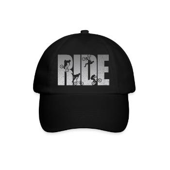BMX Rider Ride Bicycle Retro Urban - Baseball Cap - black/black - Front