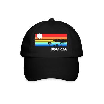 Südafrika Afrika Savanne Safari Urlaub - Baseballkappe - Schwarz/Schwarz - Vorne