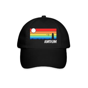 Amrum Nordsee Nordfriesische Insel Geschenk - Baseballkappe - Schwarz/Schwarz - Vorne